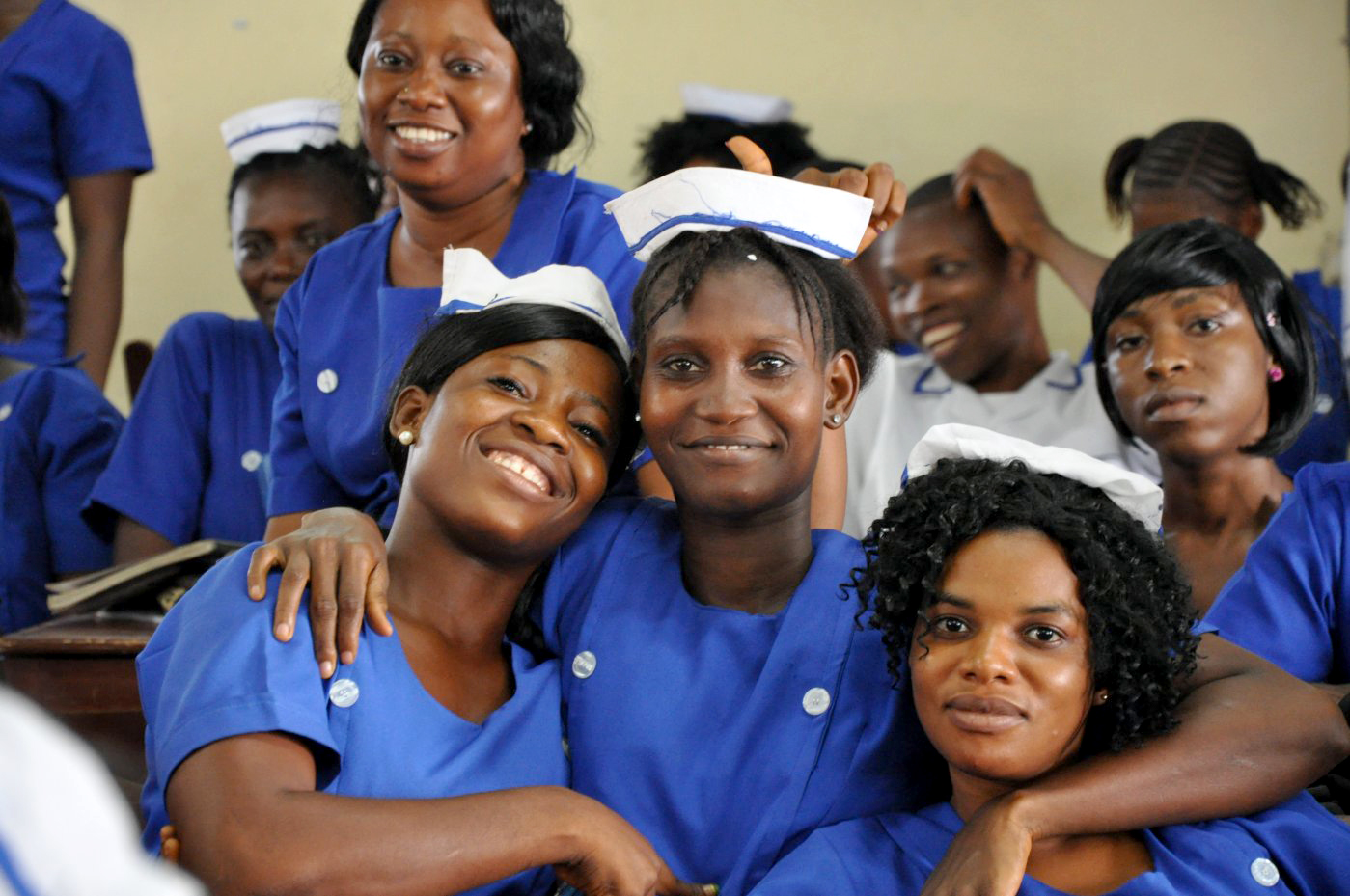 Women wearing nurses uniforms