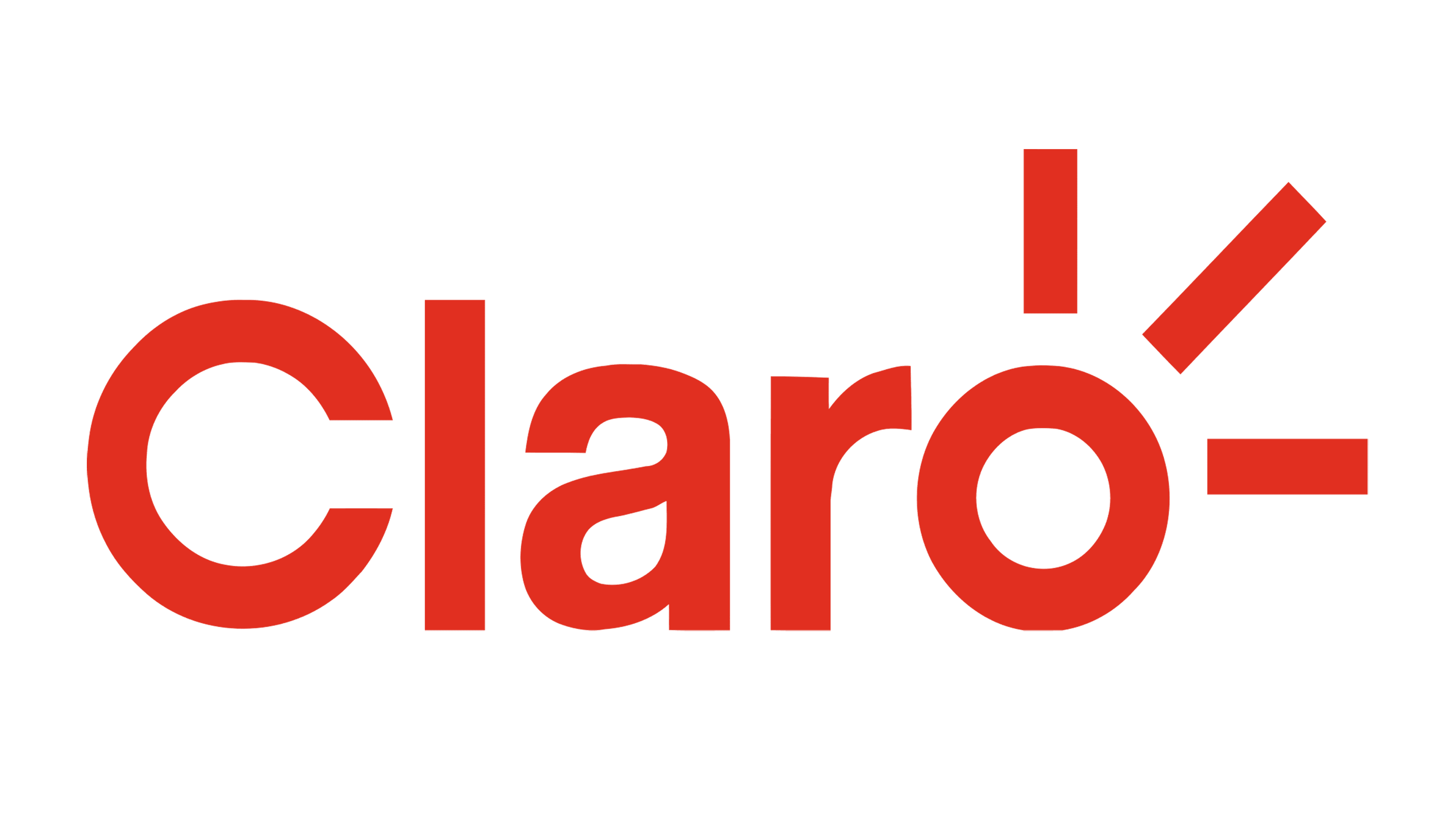 Red Claro logo with a stylized sunburst design above the letter "o" on a white background.