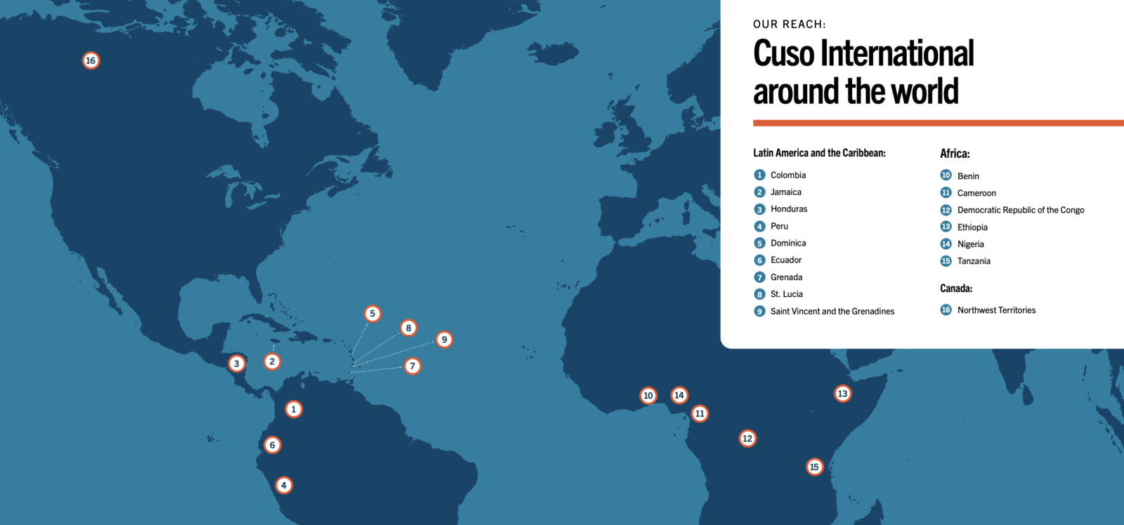 Cuso's reach in 2021-22