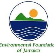 Logo of the Environmental Foundation of Jamaica with sun, mountain, and waves inside a circle.