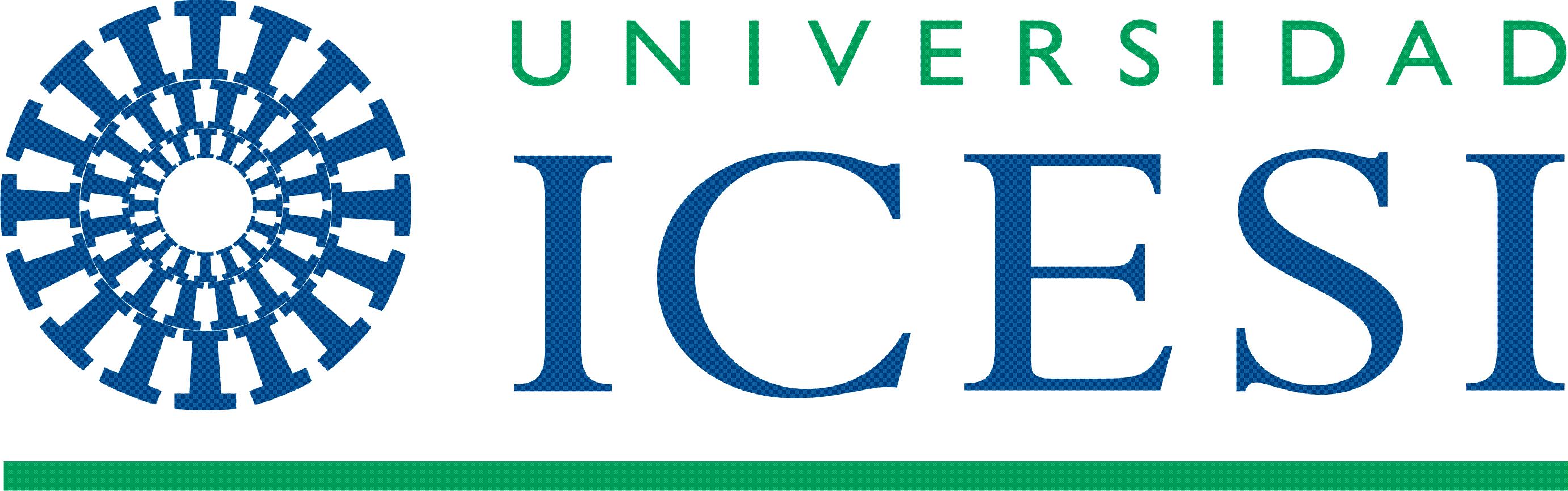 Logo of Universidad ICESI with a blue circular pattern and green text above the name.