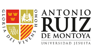 Coat of arms and text logo of Universidad Antonio Ruiz de Montoya, a Jesuit university.