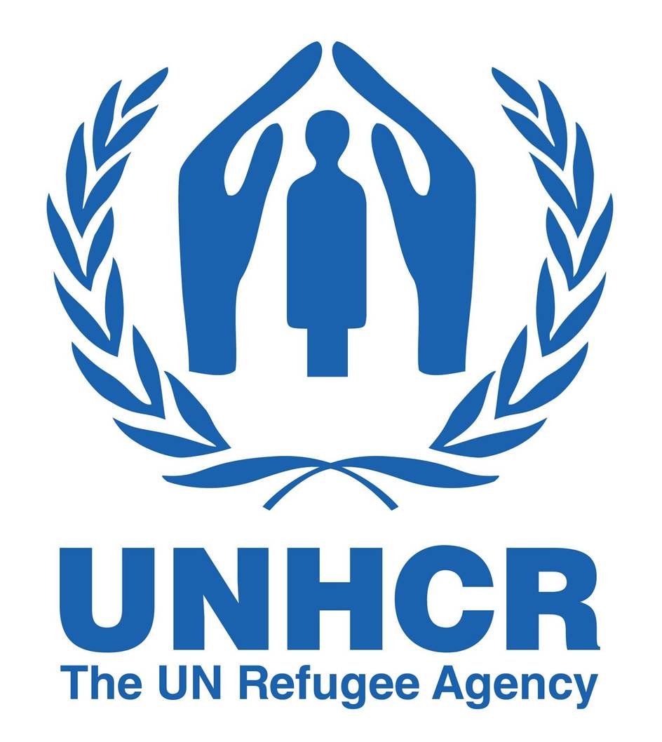 UNHCR logo with hands sheltering a person, surrounded by a laurel wreath; reminiscent of Cuso International Nigeria's mission.