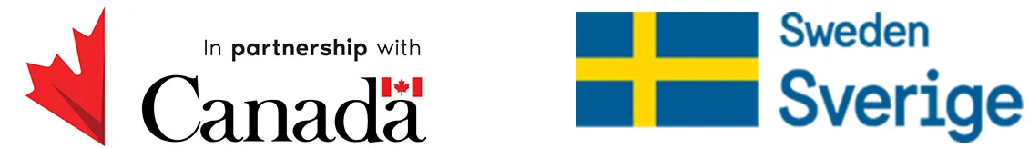 Canada and Sweden flags / Drapeaus des Canada et Suède