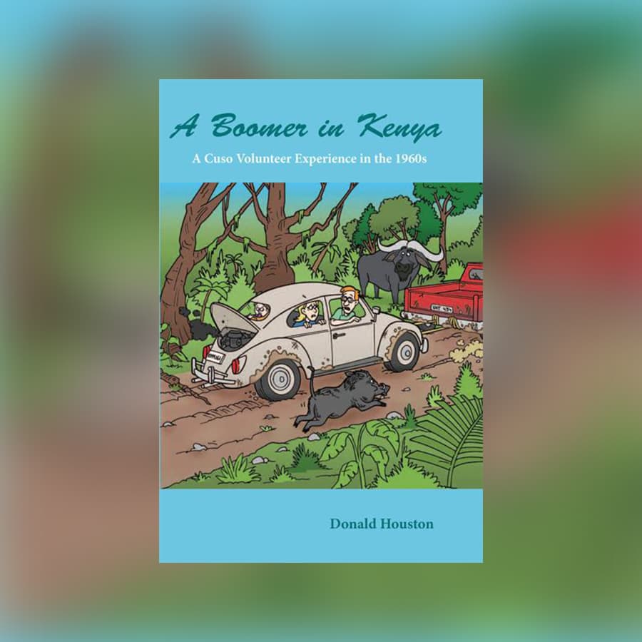 A book cover called "A Boomer in Kenya"