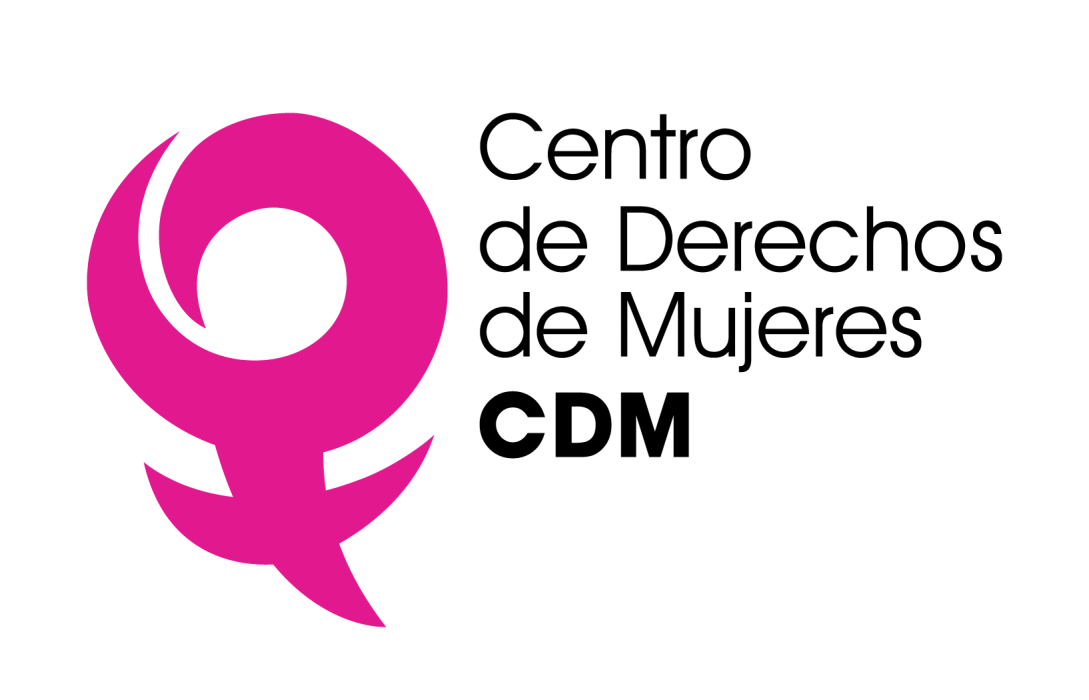 Logo of Centro de Derechos de Mujeres (CDM) with a pink female symbol and text on a white background.