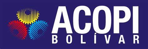 Logo of ACOPI Bolívar featuring colorful gears on a blue background.