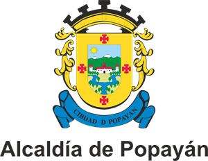 Coat of arms of Popayán city with text "Alcaldía de Popayán.