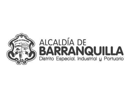 Logo of Alcaldía de Barranquilla, Distrito Especial, Industrial y Portuario, with a decorative emblem.