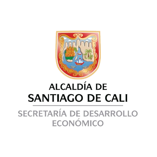 Coat of arms with "Alcaldía de Santiago de Cali Secretaría de Desarrollo Económico" text below.