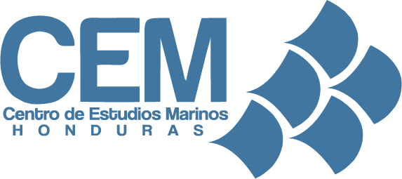 Logo of Centro de Estudios Marinos Honduras with abstract blue wave design.